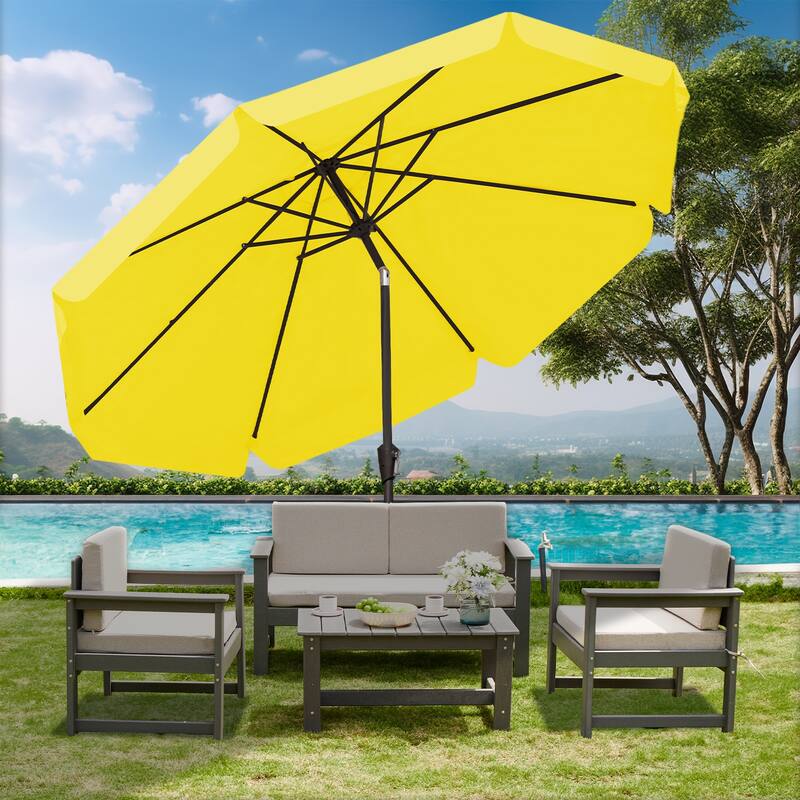 10ft Patio Market Umbrella with UV-Resistant and Sagging Edge Designed