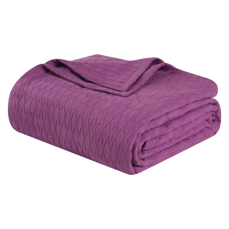 Superior Diamond Weave All-Season Bedding Cotton Blanket