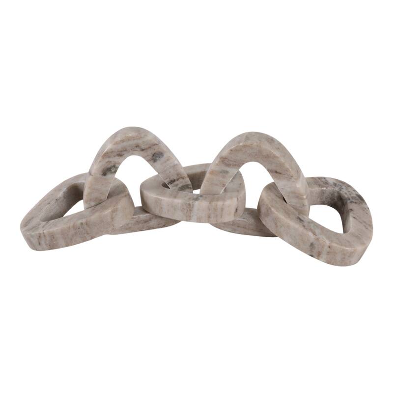 Marble Decorative Object Carved Chain Sculpture Home Decor -15", Ivory - 14.5"