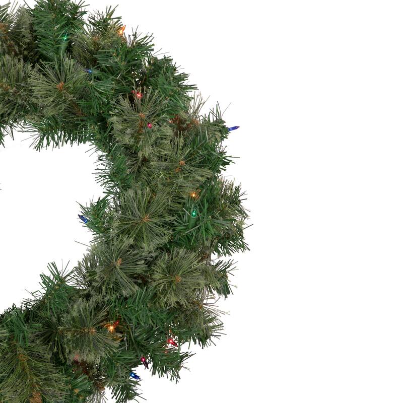 Oregon Cashmere Pine Artificial Christmas Wreath, 24", Multi Lights