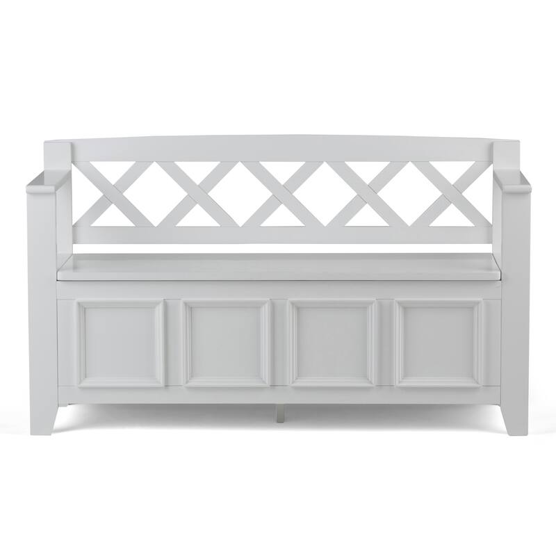 WYNDENHALL Halifax 48 inch Wide Solid Wood Transitional Entryway Bench - 48 Inches wide