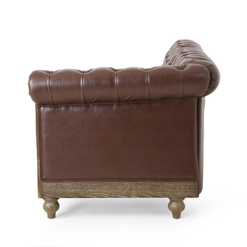 Castalia Chesterfield Tufted 7-seat Sectional Sofa by Christopher Knight Home - 114.00" L x 70.00" W x 31.50" H