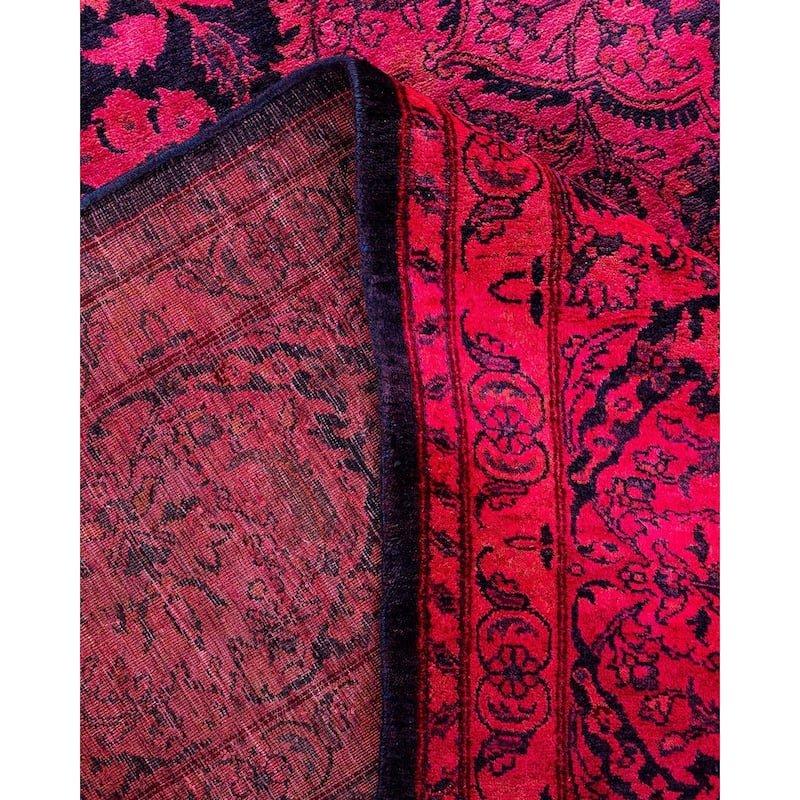 Overdyed, One-of-a-Kind Hand-Knotted Area Rug - Pink - 7' 10" x 10' 3"