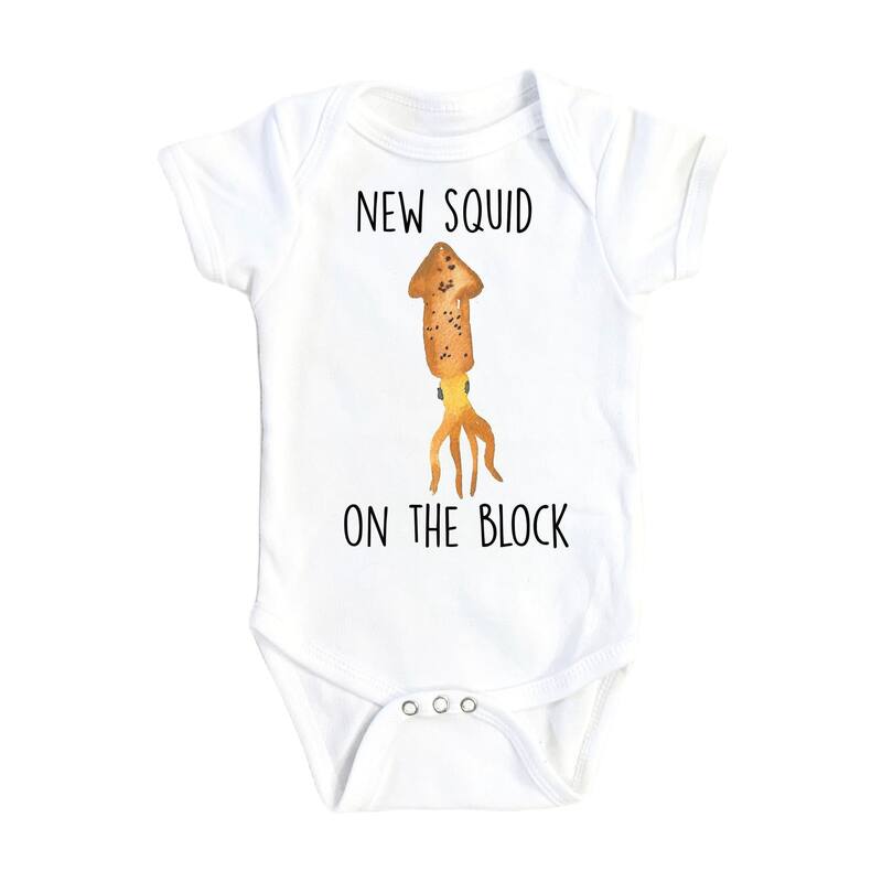 Squid Nautical - Baby Boy Girl Clothes Infant Bodysuit Funny Cute Newborn 1D - Pink - 0-3M