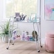 preview thumbnail 33 of 58, Rosa Mid-Century 2-Teir Rolling Metal Bar Cart White