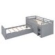 preview thumbnail 4 of 46, L-shaped Twin Loft Bed and Twin Platform Bed with 7 Drawers