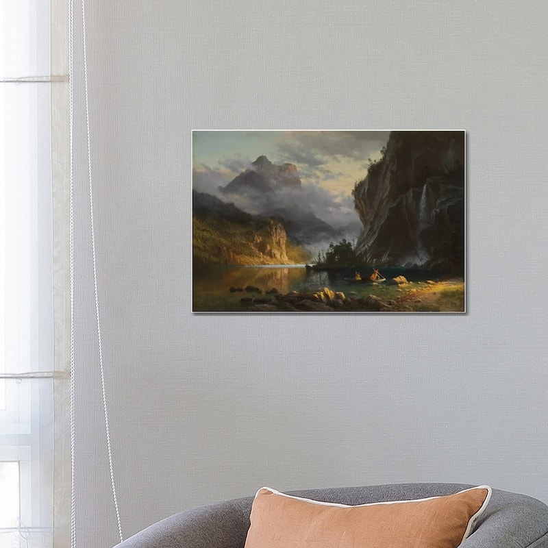iCanvas "Indians spear fishing, 1862 " by Albert Bierstadt Canvas Print - 18x26x1.5