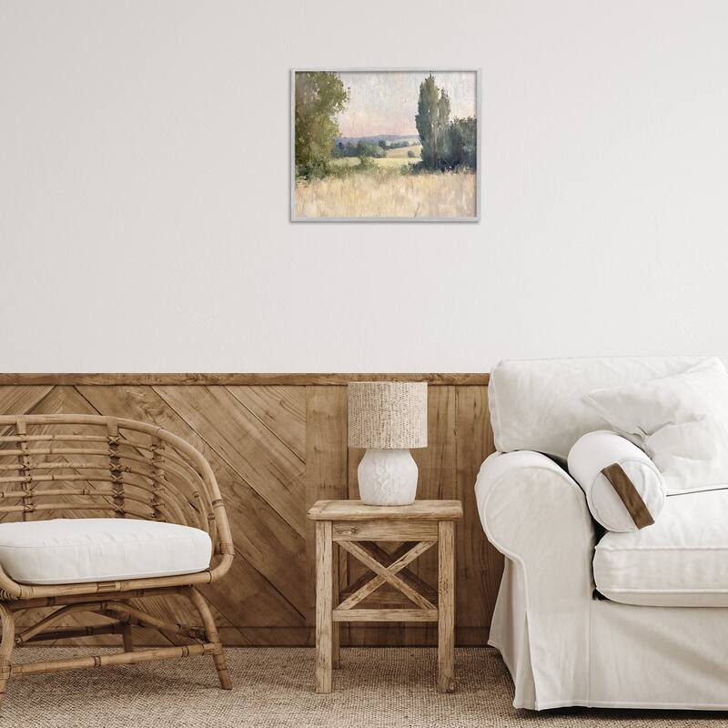 Stupell Tranquil Abstract Countryside Framed Giclee Art Design By Petal Prints Design