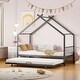 preview thumbnail 2 of 81, Metal house bed with trundle