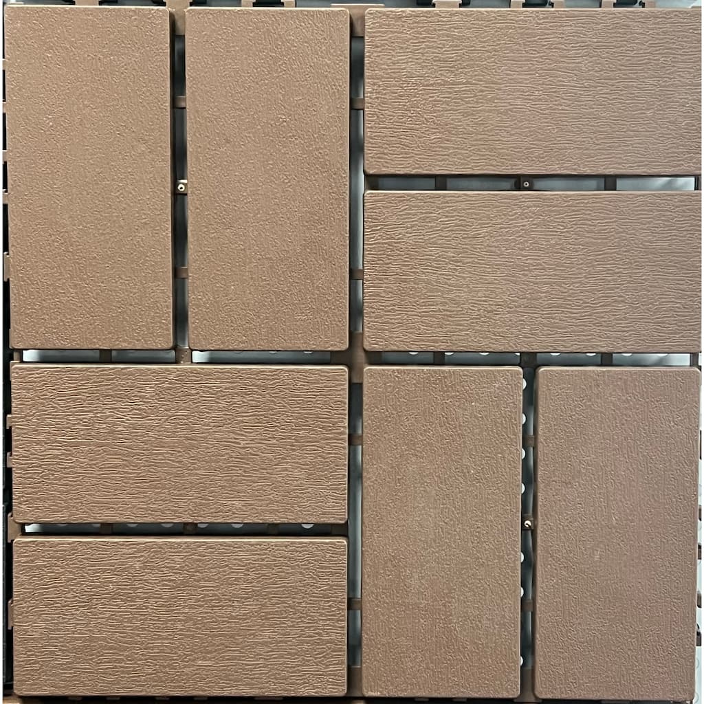 Plastic interlocking decking tiles, 44 packs of terrace decking tiles, 12 inches x 12 inches waterproof