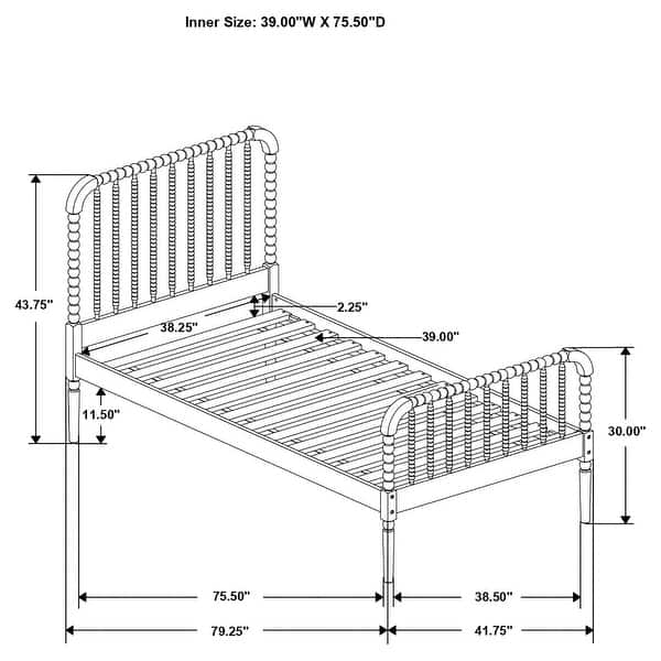 Jones Traditional Wood Twin Open Frame Bed