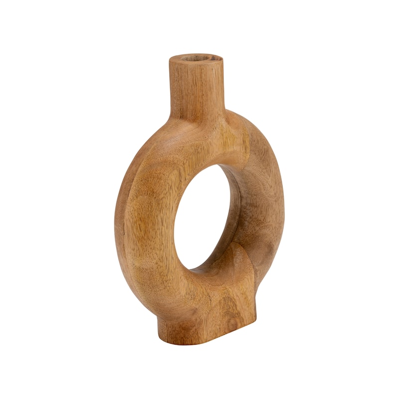 Wood Flower Vase Decorative Sculptural Tall Profile for Any Space