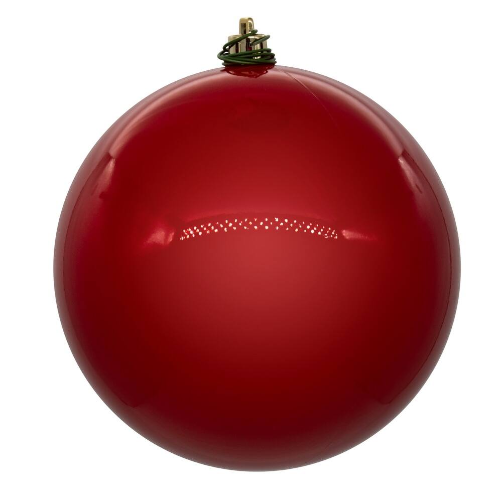 Vickerman 4.75" Red Pearl UV Drilled Ball Ornament, 4 per bag.