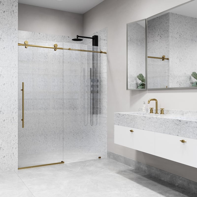 VIGO Elan E-Class 56" to 60" W x 76" H Frameless Sliding Shower Door