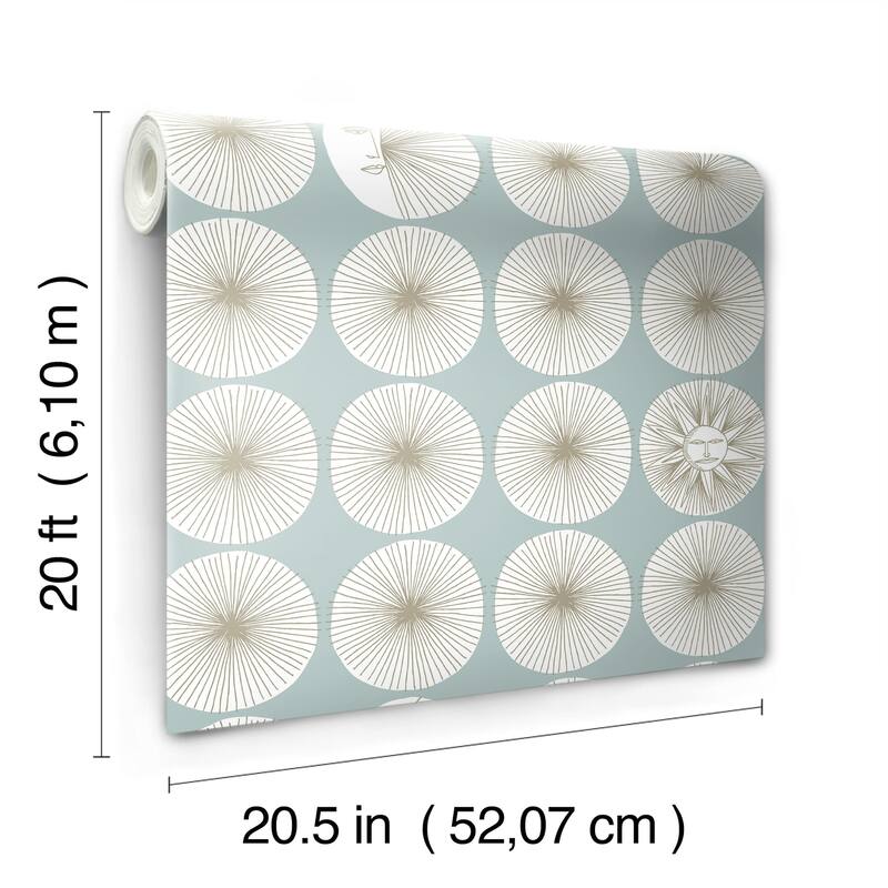 Irvine 20' L x 20.5" W Starburst Peel and Stick Wallpaper