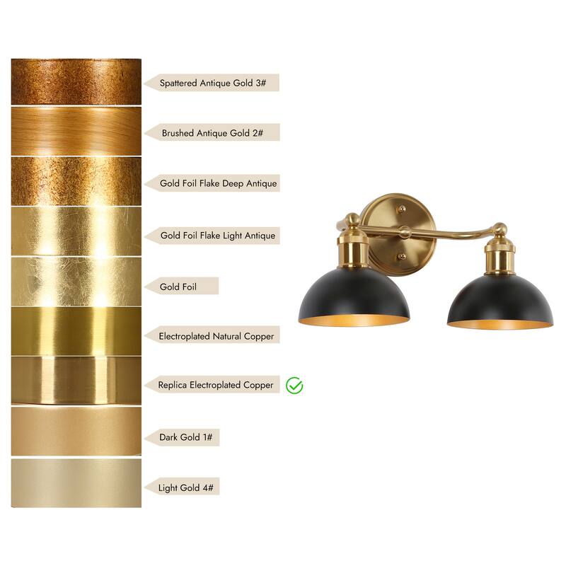 Modern Industrial Black Gold Bathroom Vanity Light Metal Pot Shaped Wall Sconces