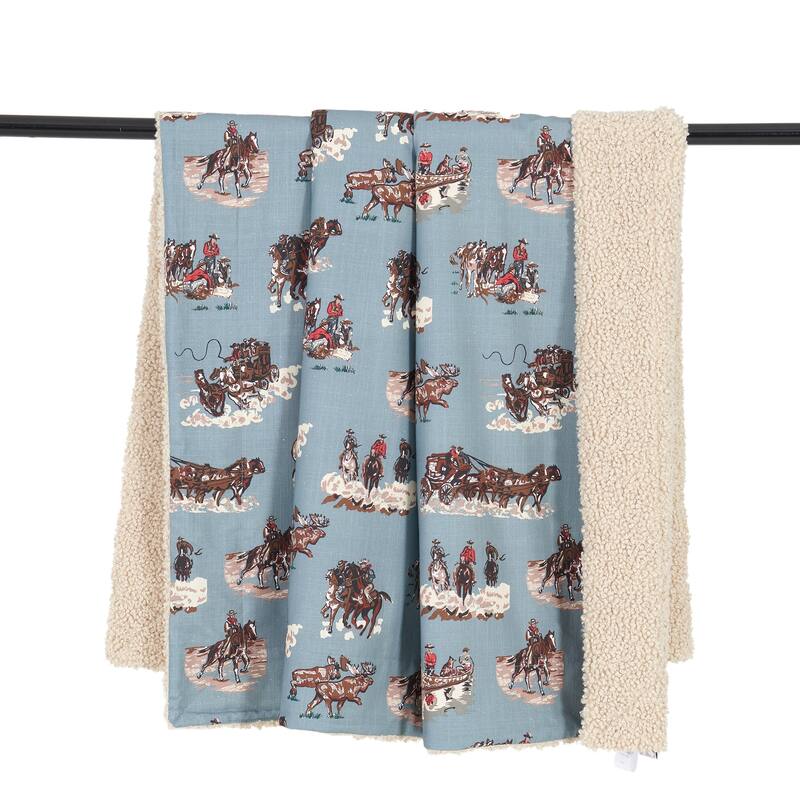 Tasha Polizzi for Paseo Road Western Design Teddy-Backed Bouclé Plush Throw, 50" x 60" - Settler