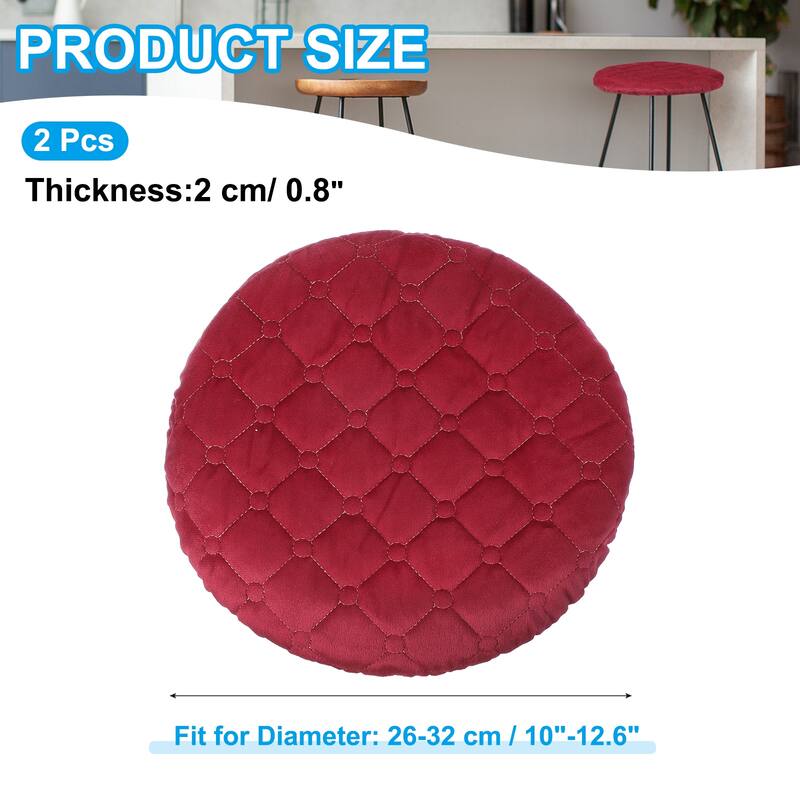 2Pcs Bar Stool Cover, Elastic Bar Stool Seat Covers for 10"-13" Chair - Red