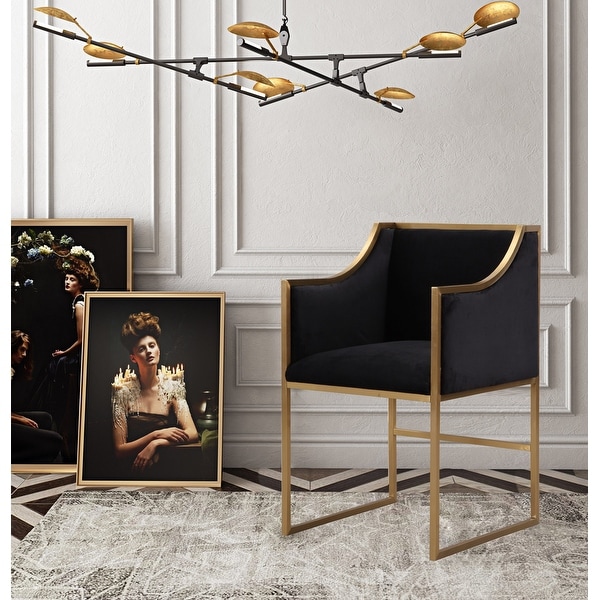 Atara Black Velvet Gold Chair. Opens flyout.