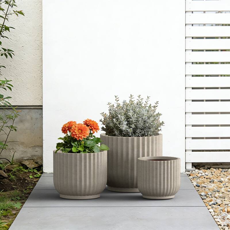 Upgraded Interior Concrete Round Planter / Pot Drainage Hole