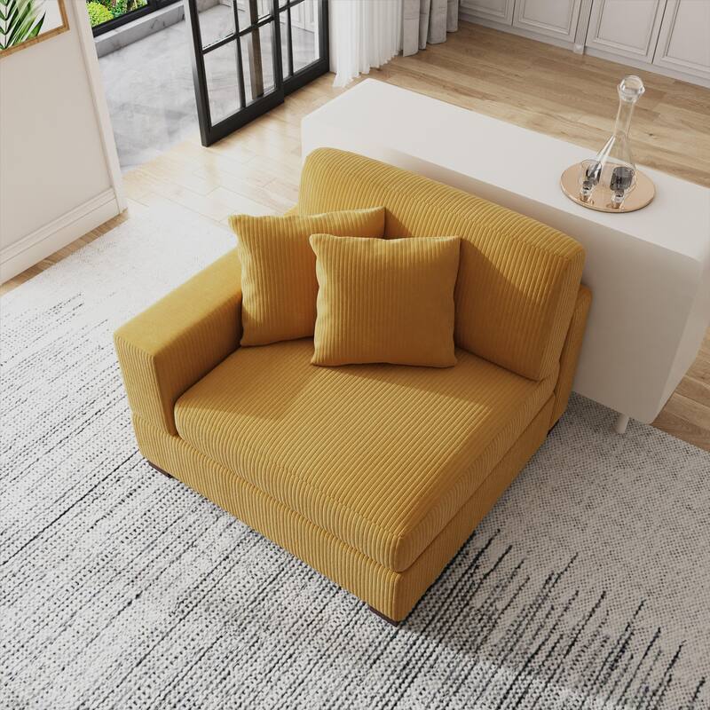 Corduroy Armchair Sofa Corner Chairs With Pillows