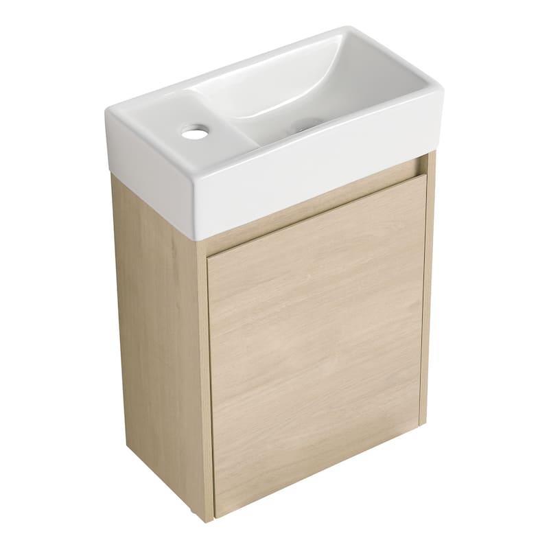 BNK 16/18 Inch Single Sink Bathroom Vanity with Soft Close Door