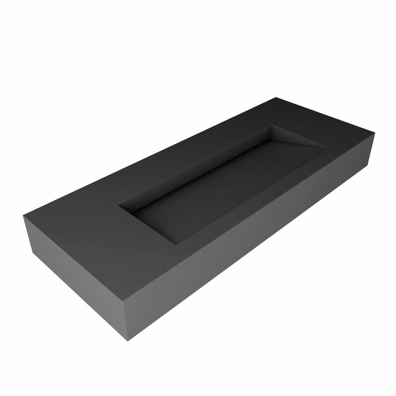 Pyramid Solid Surface Wall-Mounted Bathroom Sink