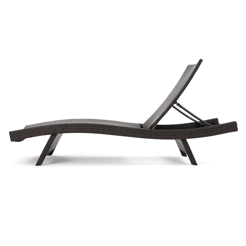 Modern Outdoor Aluminum Frame Wicker Recliner