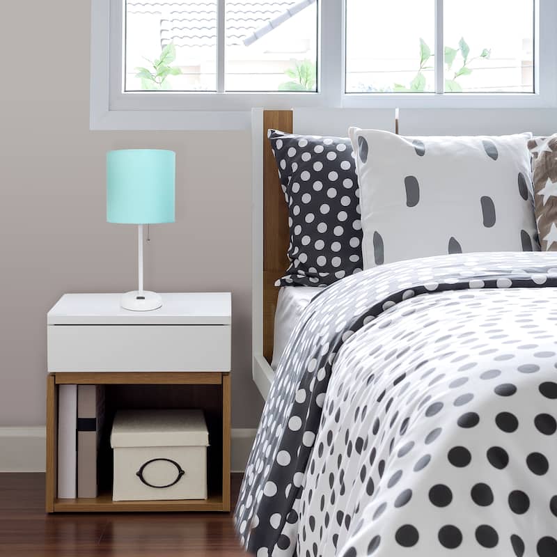 Porch & Den Custer Metal/ Fabric Lamp with Charging Outlet