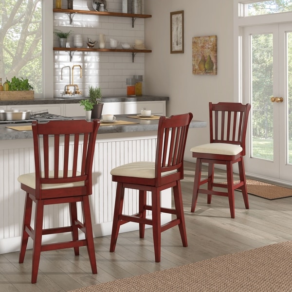 Eleanor slat back wood swivel counter stool discount