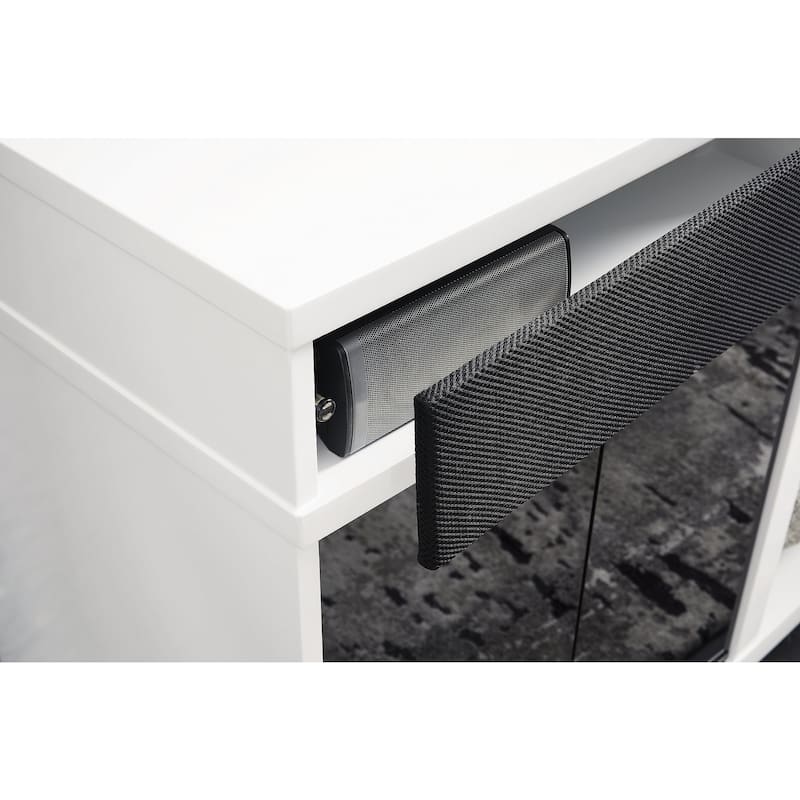 Signature Design by Ashley Gardoni White/Black 72" TV Stand for TVs up to 82" - 72.38" W x 19.38" D x 33.38" H