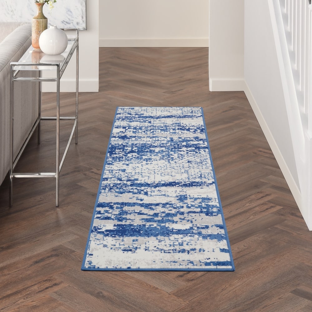 Nourison Whimsicle Modern Abstract Ivory Navy Area Rug