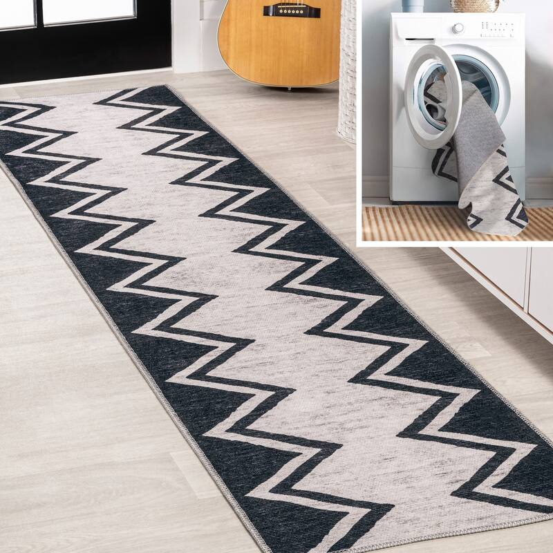 JONATHAN Y Modern Bohemian Medallion Textured Weave Machine Washable Area Rug