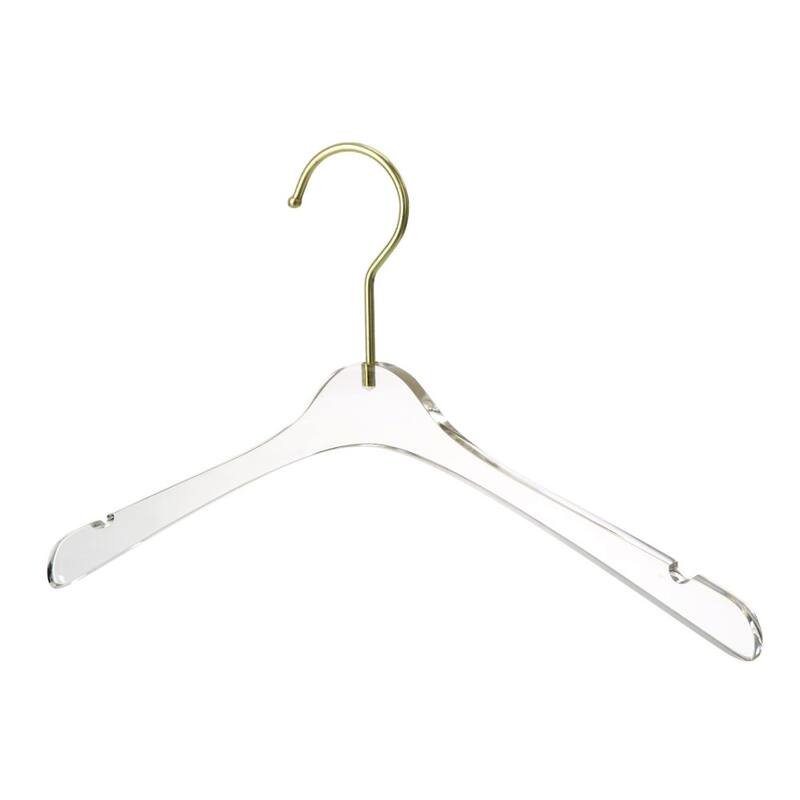 YBM Home Quality Acrylic Clear Hangers - Kid - Gold - 1 Pack