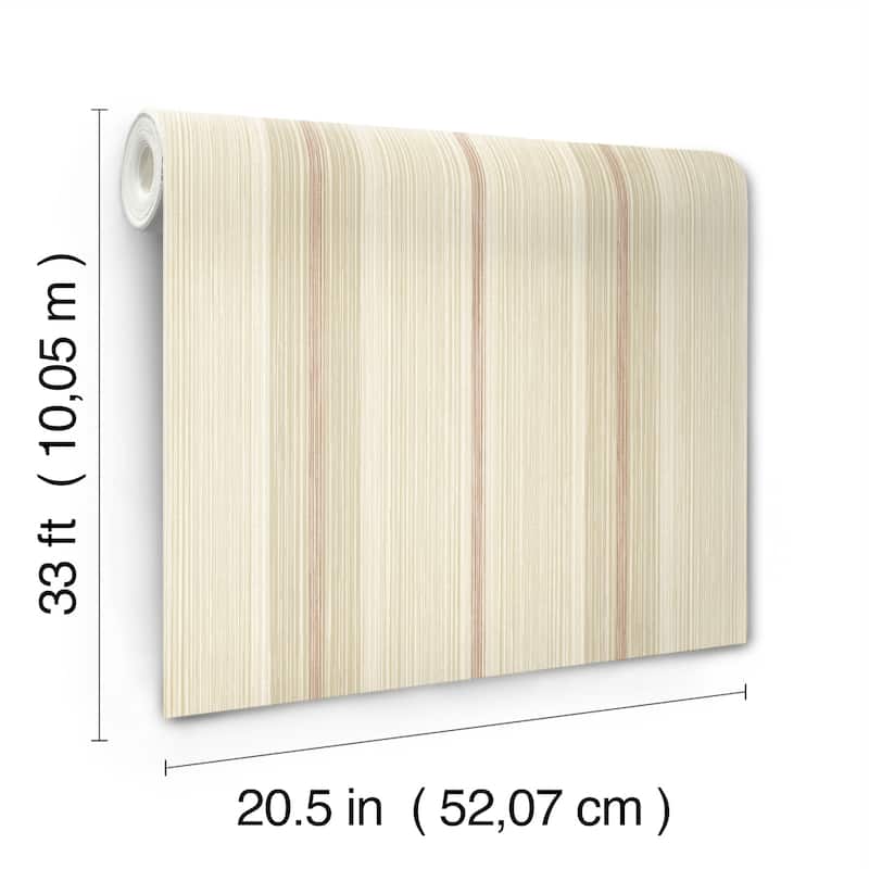 Chris Loves Julia x A-Street Prints Ames Red Linen Stripe Wallpaper