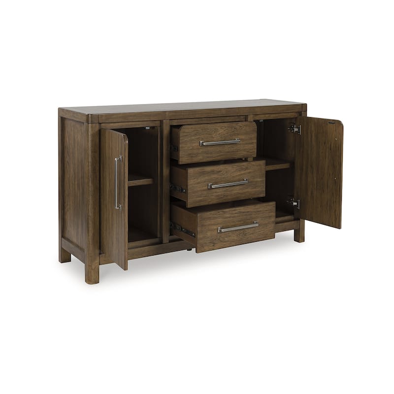 Signature Design by Ashley Cabalynn Light Brown Dining Server - 60.13" W x 18" D x 36" H