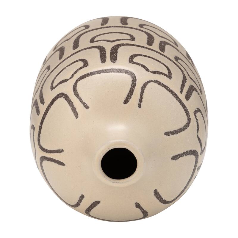 Sagebrook Home 10" Ceramic Vase Contemporary Decorative Vase Creative Abstract Design Table Decor