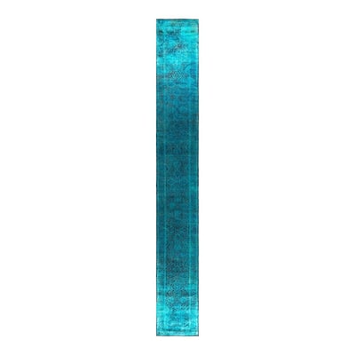 Contemporary Overdyed Wool Hand Knotted Runner - 2' 7" x 19' 10"
