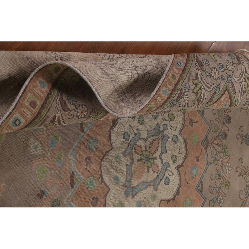 Over-Dyed Tabriz Persian Vintage Area Rug Handmade Wool Carpet - 7'2"x 10'6"