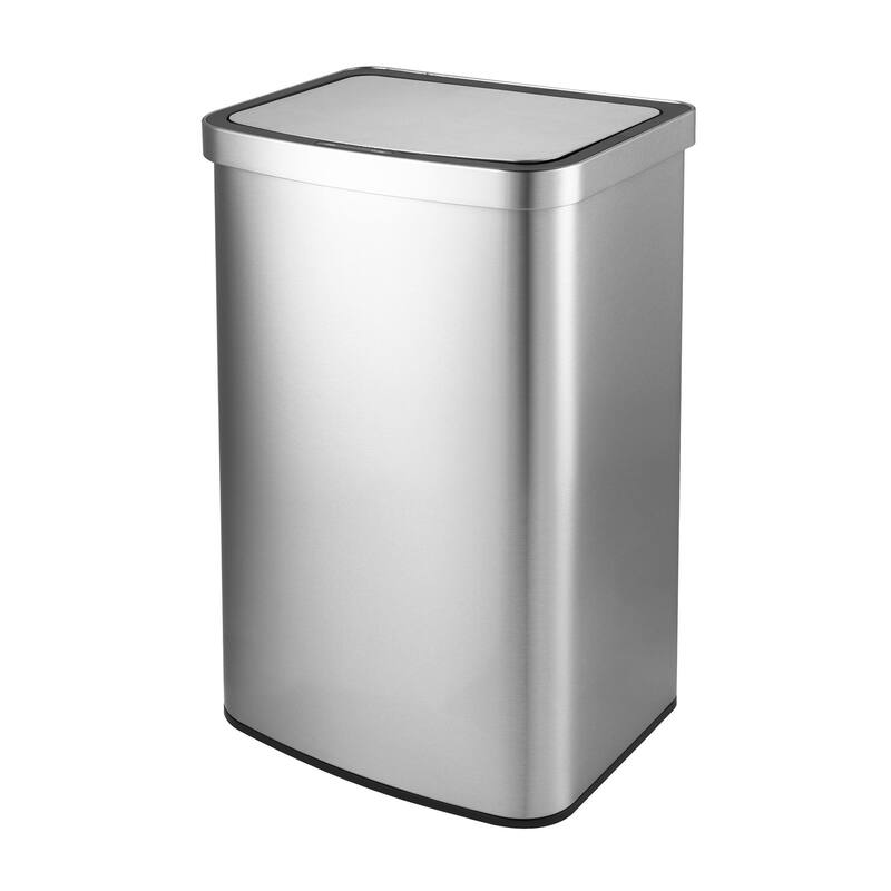 Innovaze 13 Gal./50 Liter Stainless Steel Oval Motion Sensor Trash Can for Kitchen