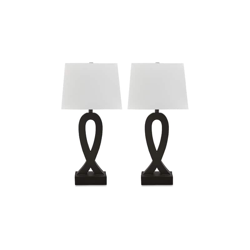 Signature Design by Ashley Markellton Black Table Lamp (Set of 2) - 14"W x 9"D x 29"H