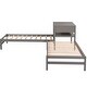preview thumbnail 7 of 16, Built-in Table and Drawers Storage Twin Size L-Shaped Platform Beds with Built-in Rectangle Table.