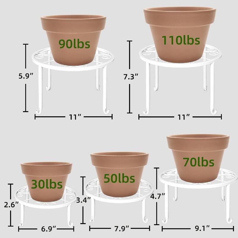 Metal Plant Stand 5 Pack Plant Stands - 11.1 x 11.06 x 7.2 inches