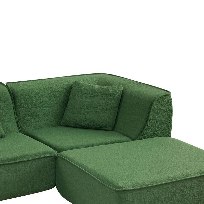 Spruce & Spring Compressed Modular Sectional Boneless Sofa for Living Room