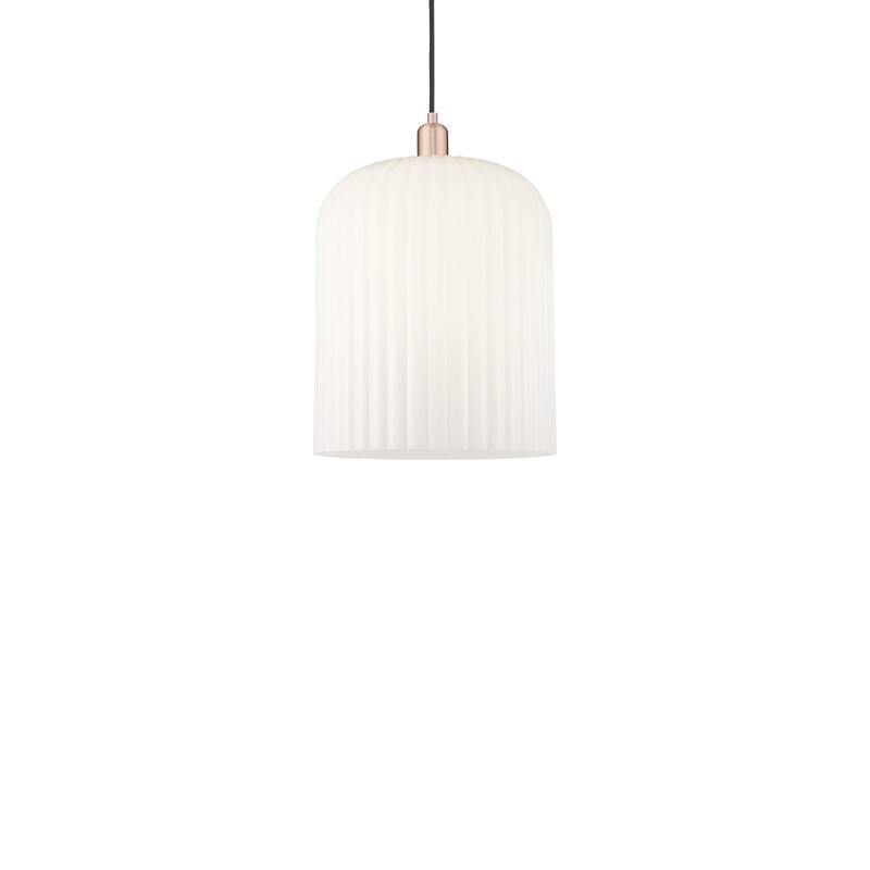 Innovations Lighting 716-1P-19-12 Bridal Veil Pendant Bridal Veil 12" - Antique Copper / Gloss White
