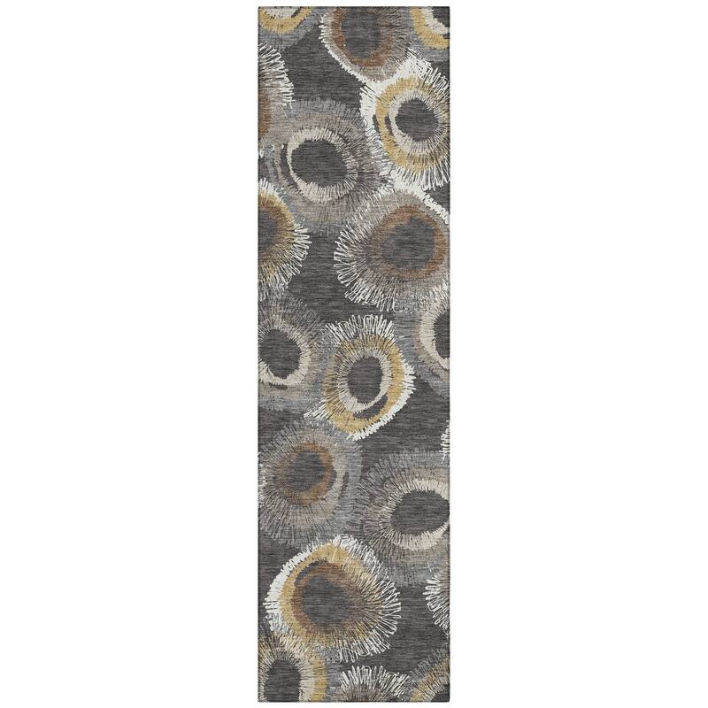 Machine Washable Indoor/ Outdoor Modern Spikey Chantille Rug