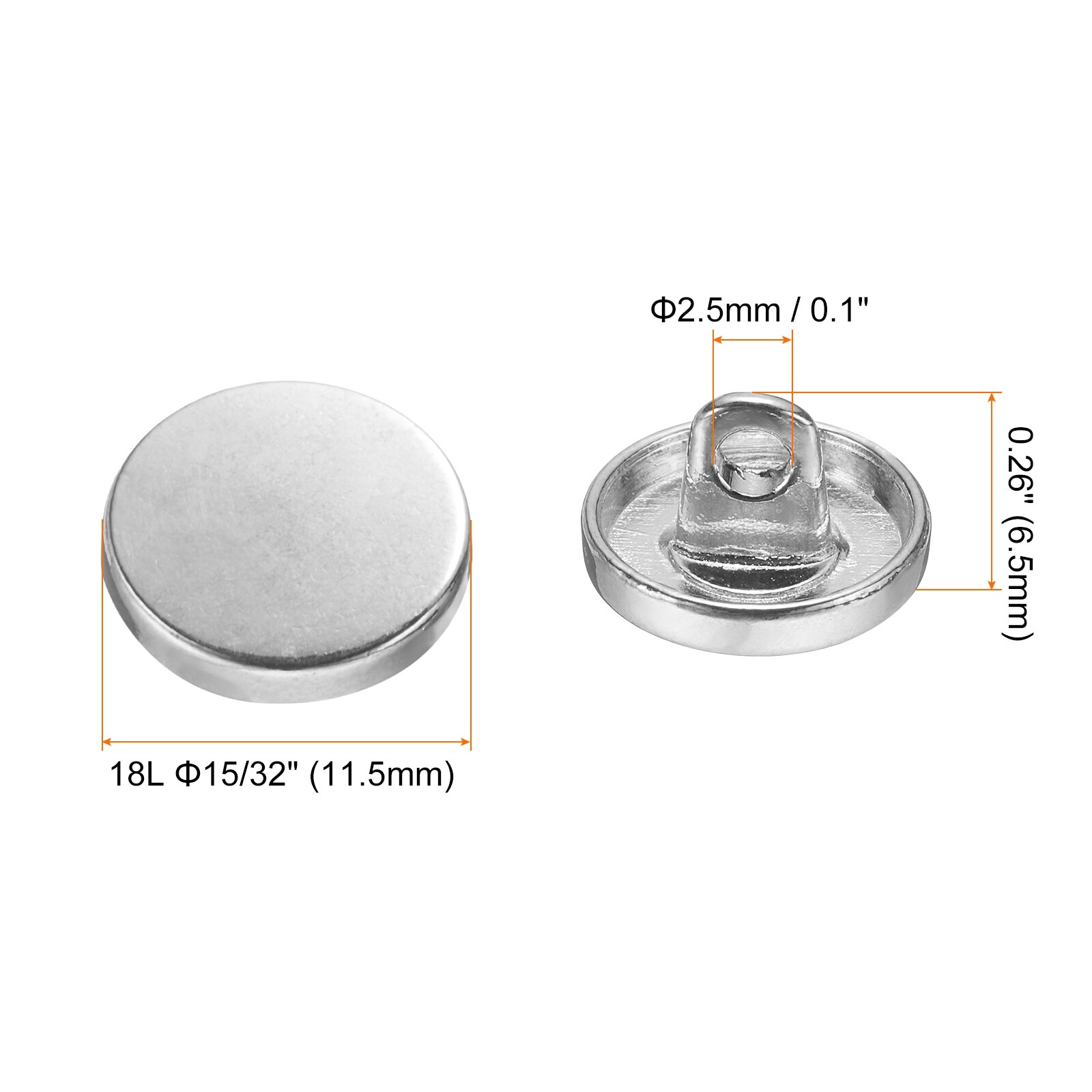 Metal Round Flat Sewing Buttons Alloy Shank Craft Replacement Button for Men Women Suit Woolen Coat Shirt Sewing Crafts