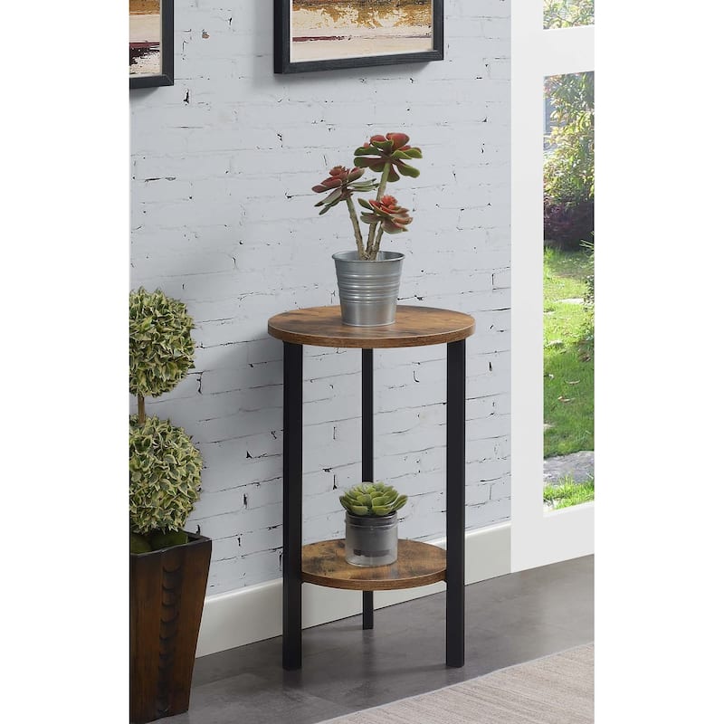 Convenience Concepts Graystone 24 inch 2 Tier Plant Stand - Barnwood/Black