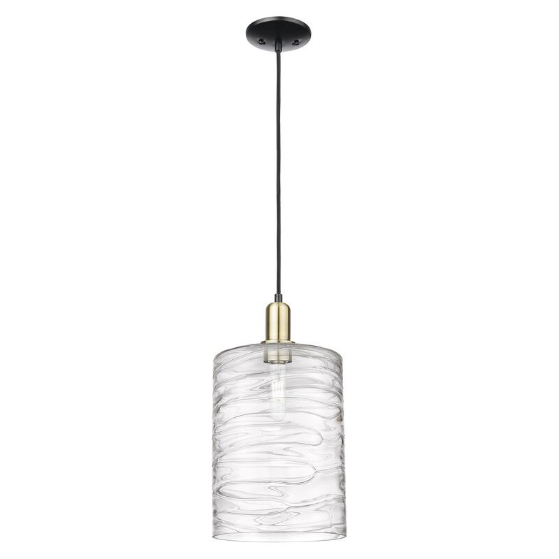 Innovations Lighting Endless Possibilities Arcadia - Cobbleskill - 1 Light 5" Cord Hung Mini Pendant - Deco Swirl/Black Antique Brass