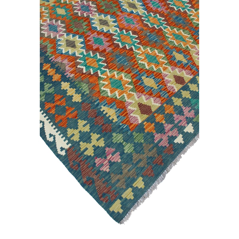 Flatweave Said Red/Blue Rug - 6'8" x 9'10"